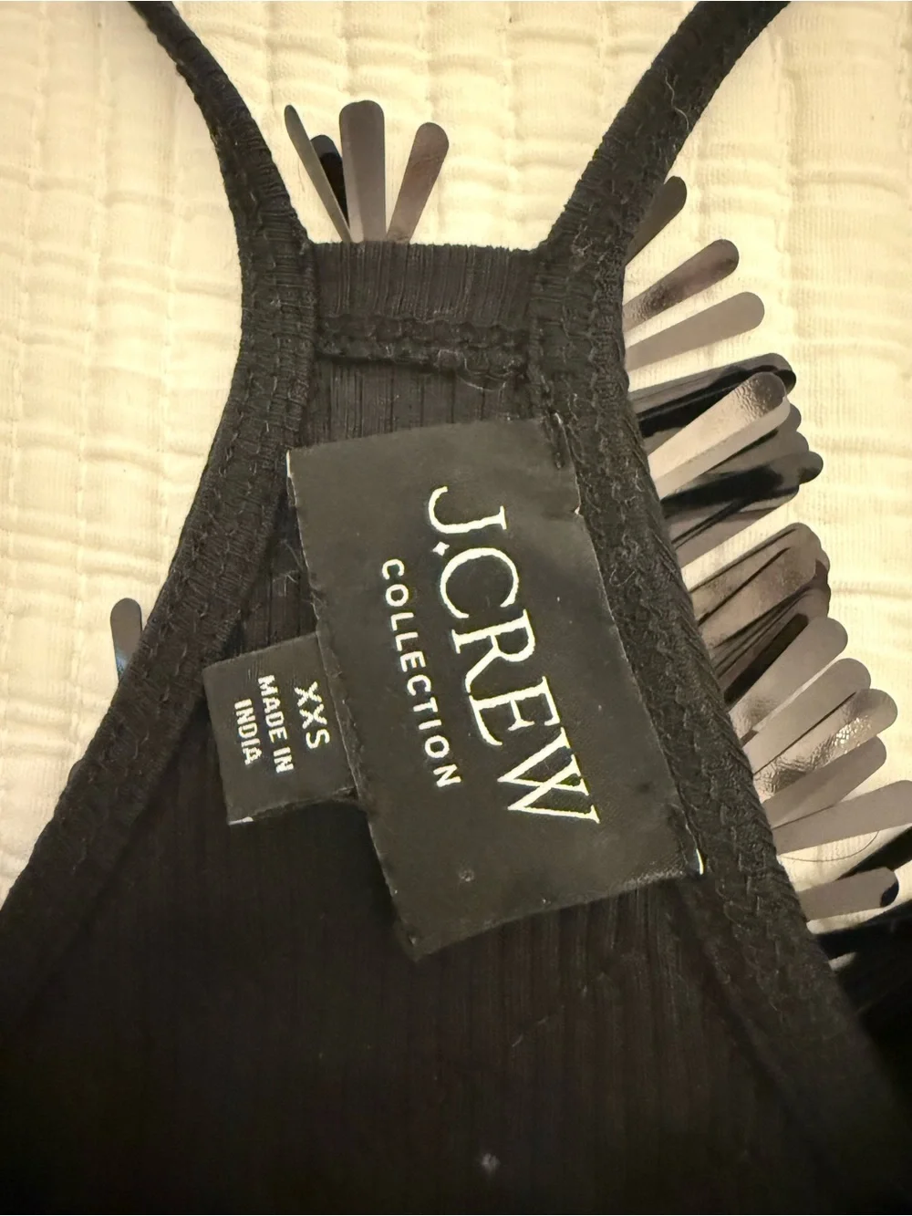J. Crew Black Sequin Fringe Camisole
